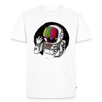 Astronaut Television - Men's Premium Organic T-Shirt - white - Front - Nico (187cm)