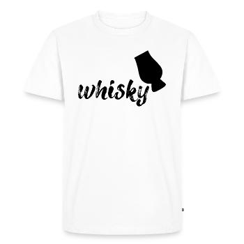 Whisky, black - Men's Premium Organic T-Shirt - white - Front - Nico (187cm)