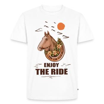 Cheval et cavalier - T-shirt Premium bio Homme - blanc - Devant - Nico (187cm)