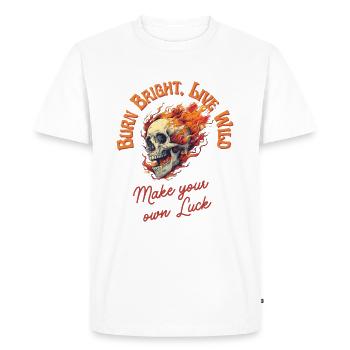 Brûlez de mille feux, vivez à l’état sauvage - T-shirt Premium bio Homme - blanc - Devant - Nico (187cm)
