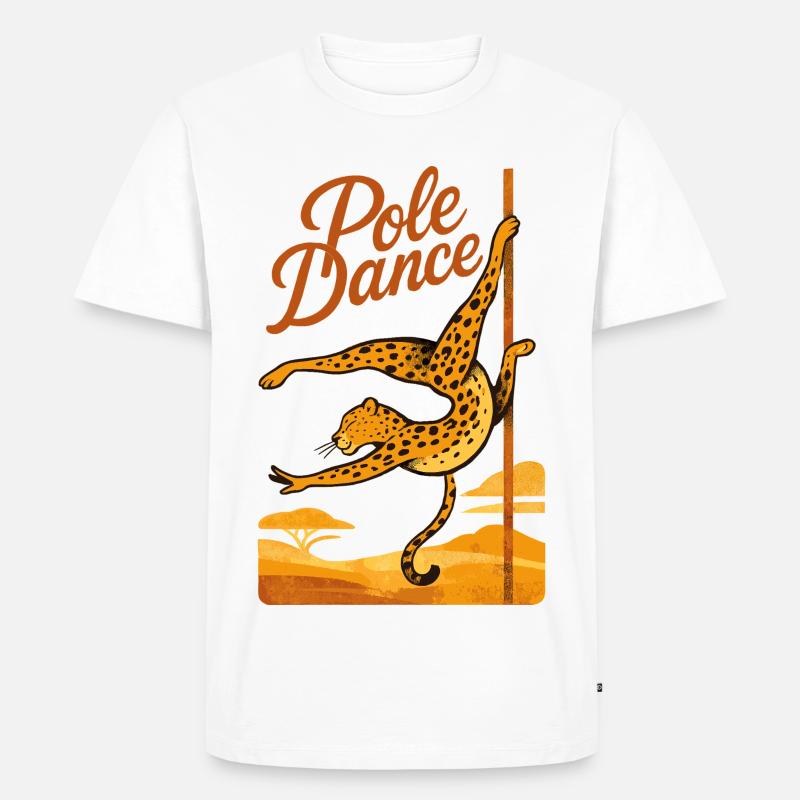 Pole Dance Leopardin Poledancerin Geschenk - Männer Premium Bio T-Shirt - Weiß