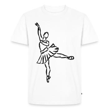 Ballet Girl Sketch - Men's Premium Organic T-Shirt - white - Front - Nico (187cm)
