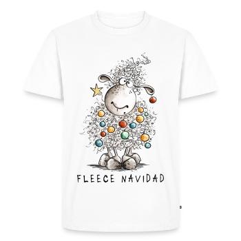 Fleece Navidad Christmas Sheep Cartoon Sheep - Men's Premium Organic T-Shirt - white - Front - Nico (187cm)
