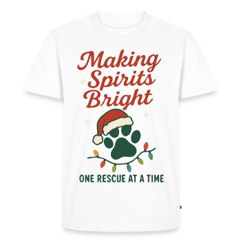 Making Spirits Bright Christmas Rescue Paw - T-shirt Premium bio Homme - blanc - Devant - Nico (187cm)