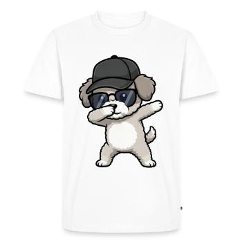 Dab du Caniche Miniature - T-shirt Premium bio Homme - blanc - Devant - Nico (187cm)