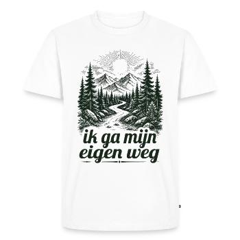 Aventure Nature - Je Suis Mon Propre Chemin - T-shirt Premium bio Homme - blanc - Devant - Nico (187cm)