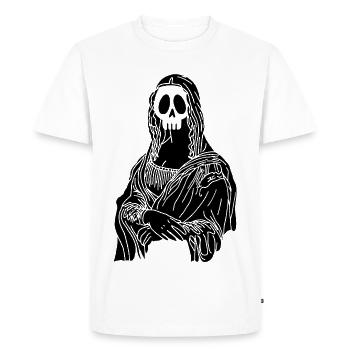 Crâne de la Joconde (noir) - T-shirt Premium bio Homme - blanc - Devant - Nico (187cm)