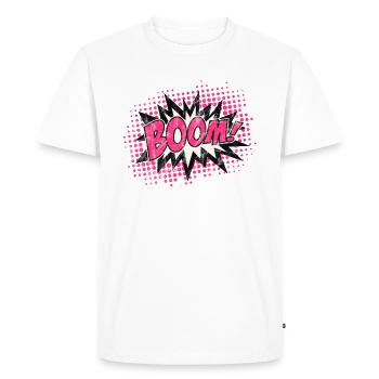 Vintage Comic Boom Explosion - Men's Premium Organic T-Shirt - white - Front - Nico (187cm)