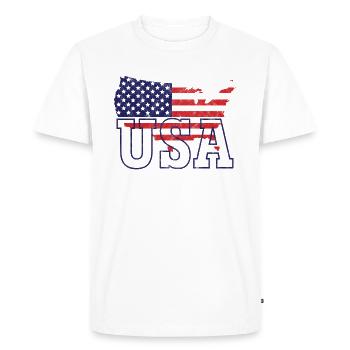 USA map - Men's Premium Organic T-Shirt - white - Front - Nico (187cm)