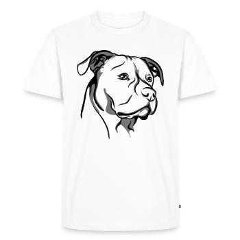 AMERICAN STAFFORDSHIRE TERRIER Staffy Wilsigns - Männer Premium Bio T-Shirt - Weiß - Vorne - Nico (187cm)