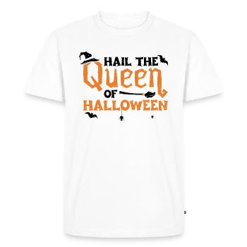 Salut la reine d'Halloween - sorcière - T-shirt Premium bio Homme - blanc - Devant - Nico (187cm)