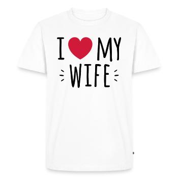 i love my wife - T-shirt Premium bio Homme - blanc - Devant - Nico (187cm)
