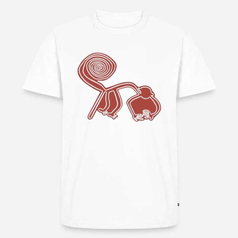 Nazca Lines Affe - Männer Premium Bio T-Shirt - Weiß