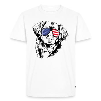 NEW SCOTIA DUCK TOLLING RETRIEVER America Flag - T-shirt Premium bio Homme - blanc - Devant - Nico (187cm)