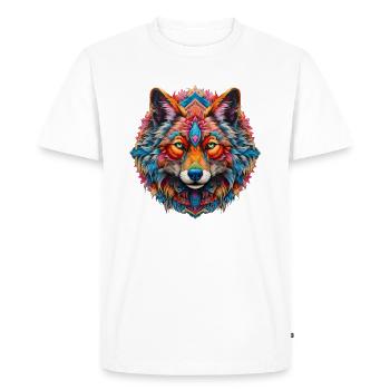Animal Loup Mandala - T-shirt Premium bio Homme - blanc - Devant - Nico (187cm)