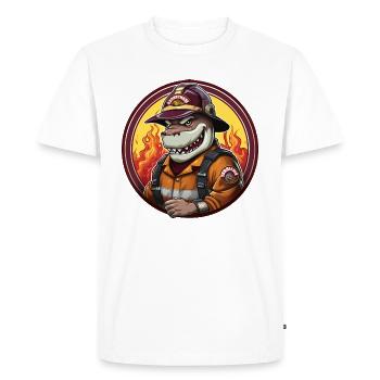 Brigade de pompiers des requins - T-shirt Premium bio Homme - blanc - Devant - Nico (187cm)