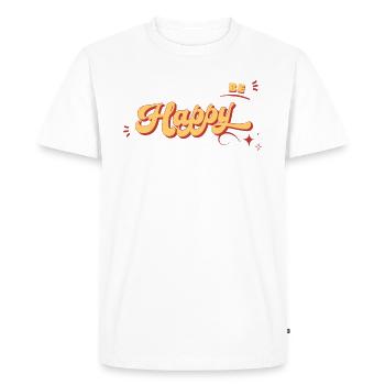SOIS HEUREUX - T-shirt Premium bio Homme - blanc - Devant - Nico (187cm)