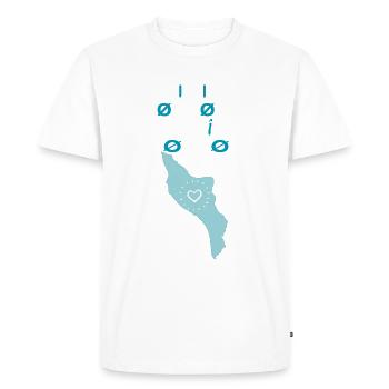 Jai laissé mon cœur à l'île d'Oléron 1 - T-shirt Premium bio Homme - blanc - Devant - Nico (187cm)
