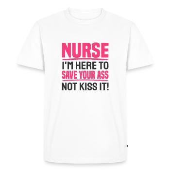 Nurse Nurse. Annoying patient - Men's Premium Organic T-Shirt - white - Front - Nico (187cm)