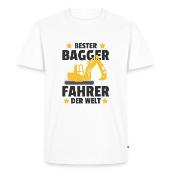 Best Excavator Driver in the World Award Gift - Men's Premium Organic T-Shirt - white - Front - Nico (187cm)