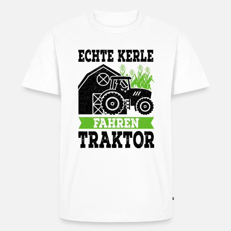 Traktor - Männer Premium Bio T-Shirt - Weiß