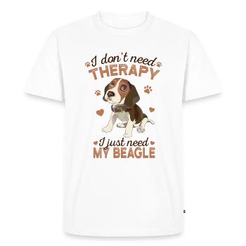beagle - Men's Premium Organic T-Shirt - white - Front - Nico (187cm)