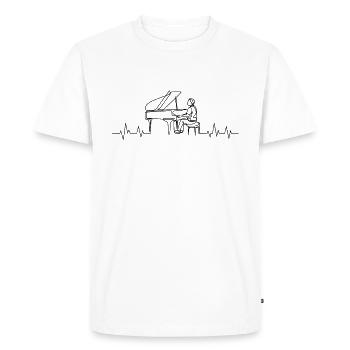 Battement de cœur du piano - T-shirt Premium bio Homme - blanc - Devant - Nico (187cm)