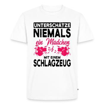 Schlagzeug - Männer Premium Bio T-Shirt - Weiß - Vorne - Nico (187cm)
