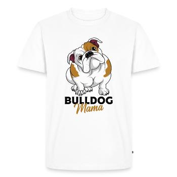 Engelsk bulldog - Herre Premium økologisk T-shirt - hvid - Foran - Nico (187cm)