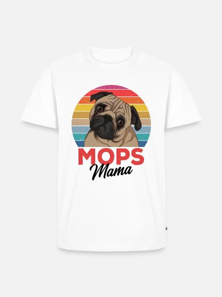 Mops - Männer Premium Bio T-Shirt - Weiß