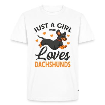 dachshund - Men's Premium Organic T-Shirt - white - Front - Nico (187cm)
