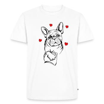 Bouledogue français - T-shirt Premium bio Homme - blanc - Devant - Nico (187cm)