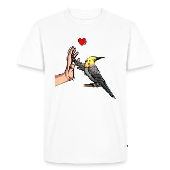 Nymphensittich amour oiseau perroquet - T-shirt Premium bio Homme - blanc - Devant - Nico (187cm)