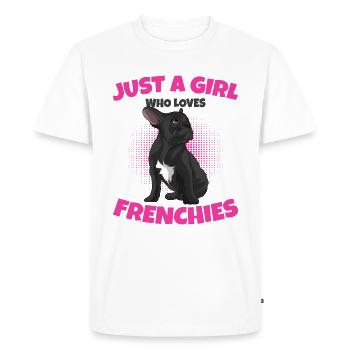 Bulldog français - T-shirt Premium bio Homme - blanc - Devant - Nico (187cm)