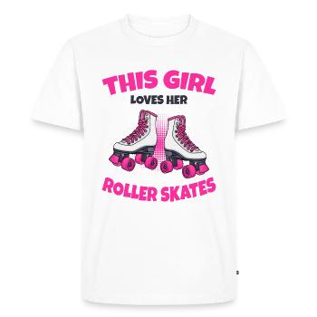 Patins à roulettes - T-shirt Premium bio Homme - blanc - Devant - Nico (187cm)