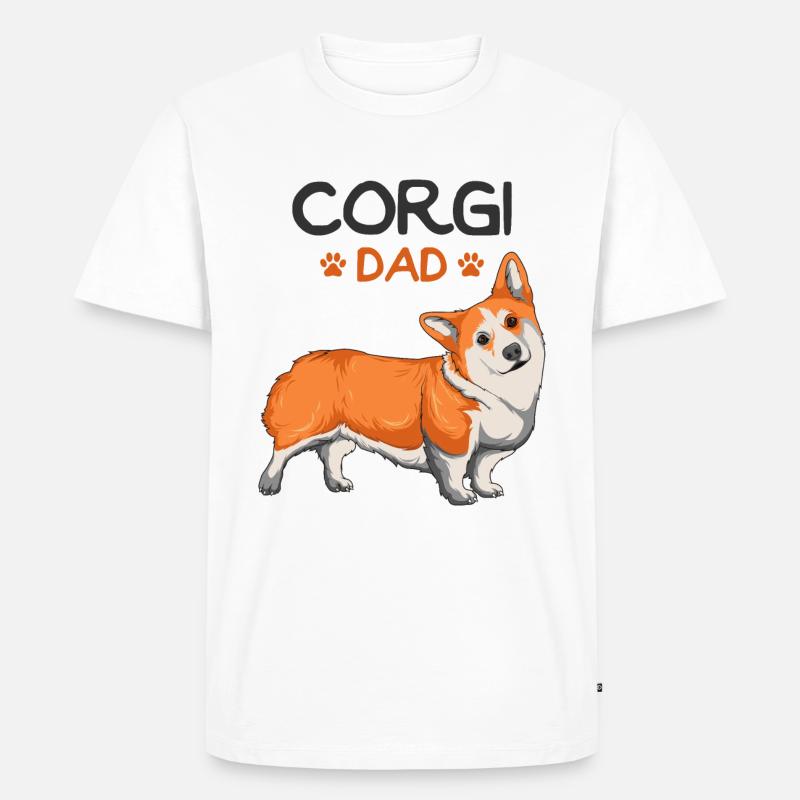 Corgi - Männer Premium Bio T-Shirt - Weiß