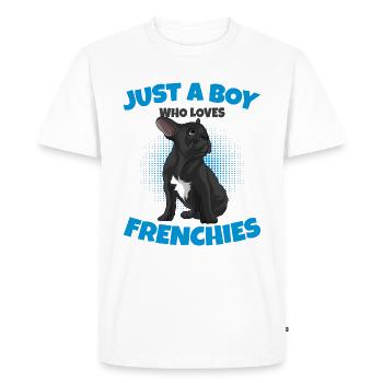 Bulldog français - T-shirt Premium bio Homme - blanc - Devant - Nico (187cm)