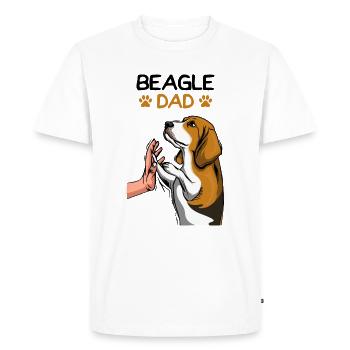Chiens Beagle papa maîtres - T-shirt Premium bio Homme - blanc - Devant - Nico (187cm)