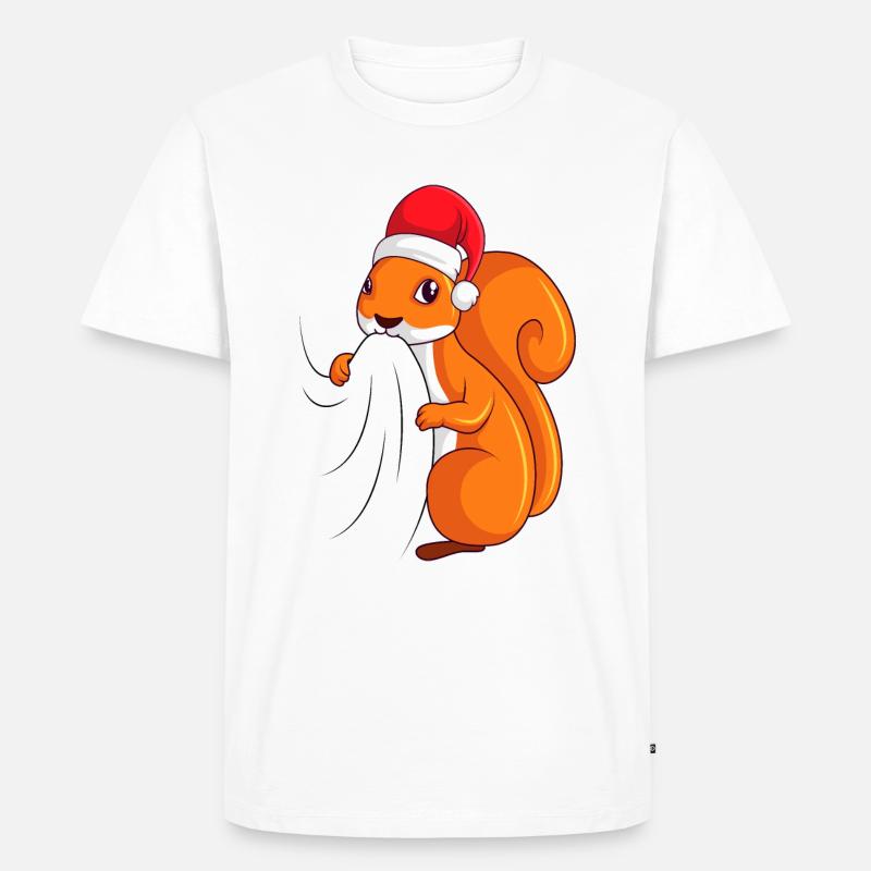 Eichhörnchen Weihnachten - Männer Premium Bio T-Shirt - Weiß