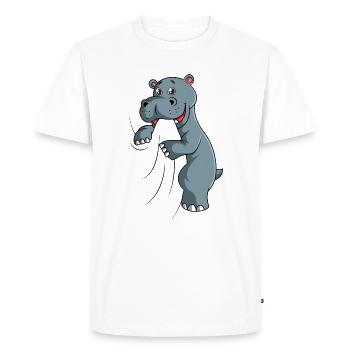 Hippopotame - T-shirt Premium bio Homme - blanc - Devant - Nico (187cm)