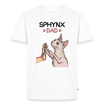 Sphynx Dad Papa Sphinx Cat Nude Cat - Men's Premium Organic T-Shirt - white - Front - Nico (187cm)