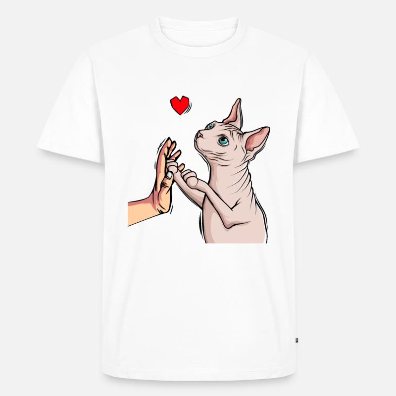 Sphynx Katze Sphinx Nacktkatze - Männer Premium Bio T-Shirt - Weiß