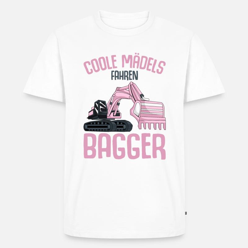 Bagger Mädchen - Männer Premium Bio T-Shirt - Weiß