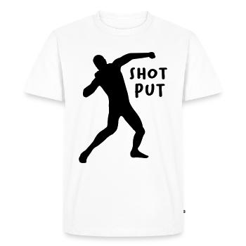 Shot put - Men's Premium Organic T-Shirt - white - Front - Nico (187cm)