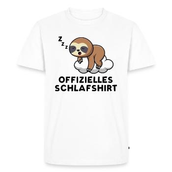 Official Sleep Shirt - Sloth Design - Men's Premium Organic T-Shirt - white - Front - Nico (187cm)
