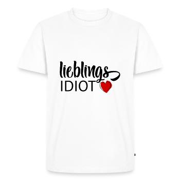 Idiot préféré - T-shirt Premium bio Homme - blanc - Devant - Nico (187cm)