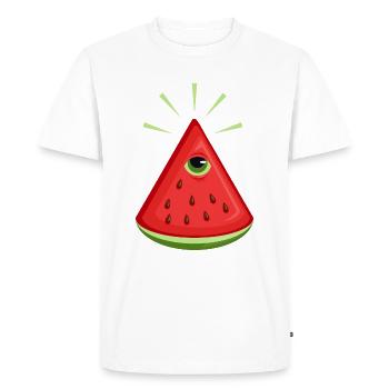 Melon d'eau Illuminati - T-shirt Premium bio Homme - blanc - Devant - Nico (187cm)