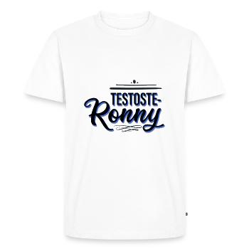 Testoste Ronny - noms drôles - T-shirt Premium bio Homme - blanc - Devant - Nico (187cm)