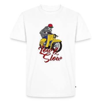 low and slow Simson Swallow - Men's Premium Organic T-Shirt - white - Front - Nico (187cm)