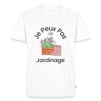 Je Peux pas j ái Jardinage humour - T-shirt Premium bio Homme - blanc - Devant - Nico (187cm)